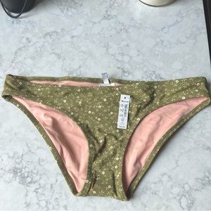 Madewell Olive Floral Bikini bottoms (NWT)